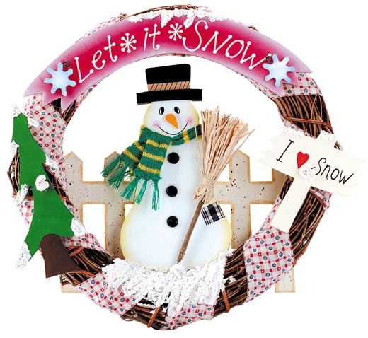 Wreath With Snowman - Click on image to see a bigger picture.