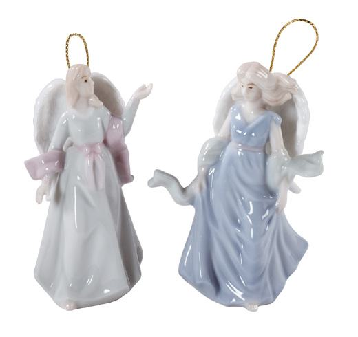 Porcelain Angel Christmas Ornaments - Click on image to see a bigger picture.